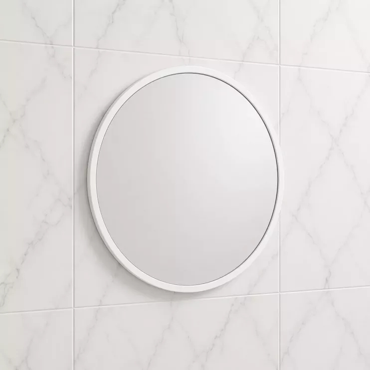 Origins Living Docklands Round Mirror 80cm White B375684