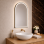 Origins Living Lomax Light Arch Mirror 50 Black - 50x100cm LML-01R051-BK Illuminated Bathroom Mirror