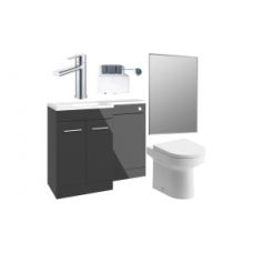 Venosa 1000mm Furniture & BTW WC Pack - Anthracite Gloss (LH)