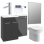 Venosa 1000mm Furniture & BTW WC Pack - Anthracite Gloss (LH)