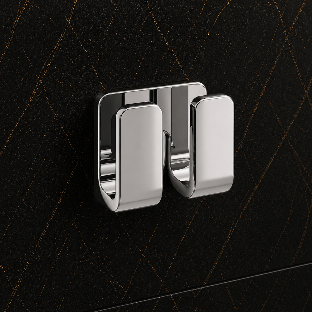 Origins Living Outline Double Robe Hook - Chrome 3228-13 Bathroom Wall Accessories
