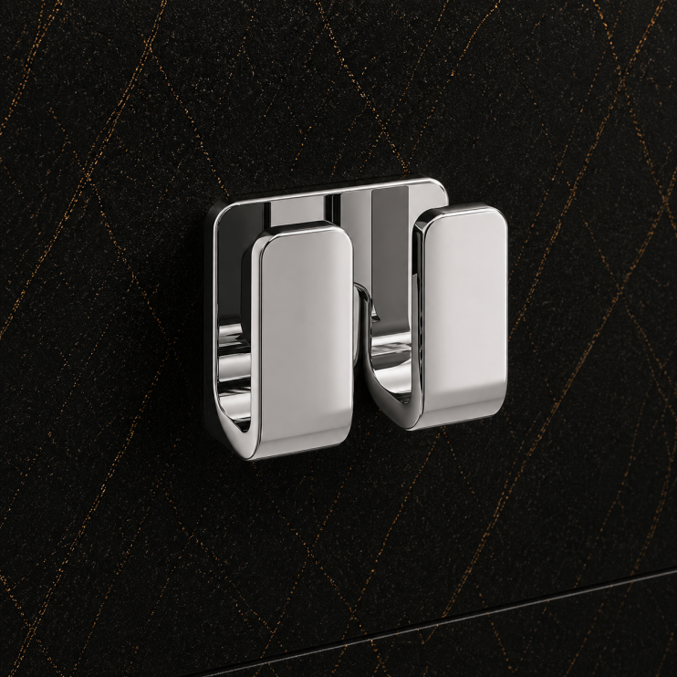 Origins Living Outline Double Robe Hook - Chrome 3228-13 Bathroom Wall Accessories