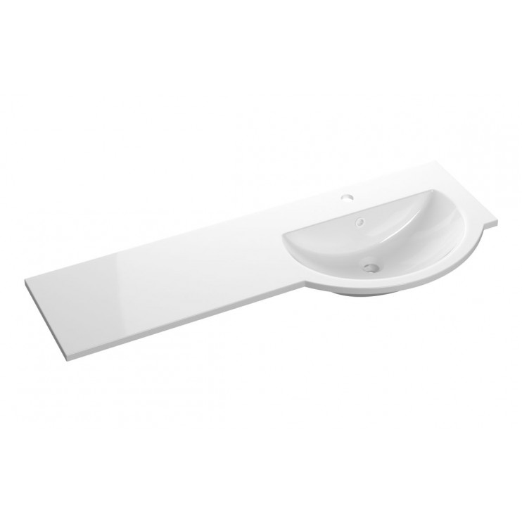 1244mm Standard Round One-Piece Basin & Overflow Ring - Right Hand