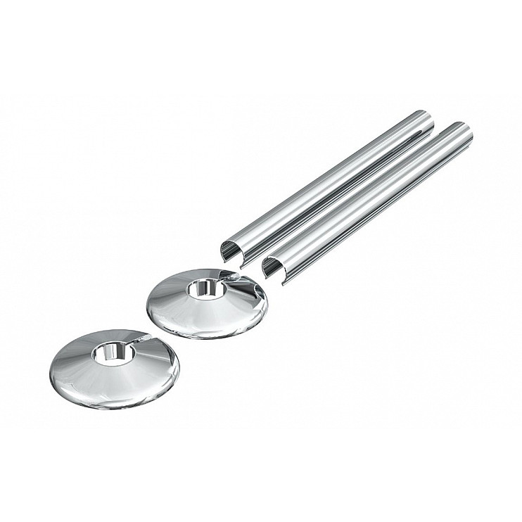 180x18mm Radiator Pipe Sleeves - Chrome