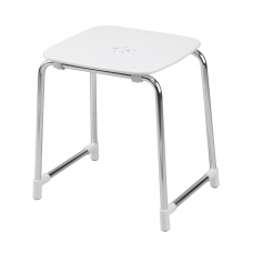Origins Living Prima Classe Bathroom Stool - White/Chrome 6072-23 Origins Living Prima Classe Bathroom Stool - White/Chrome 6072-23