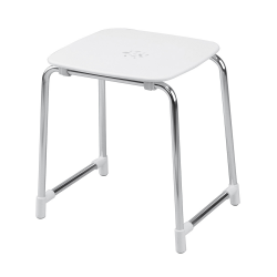 Origins Living Prima Classe Bathroom Stool - White/Chrome 6072-23 Origins Living Prima Classe Bathroom Stool - White/Chrome 6072-23