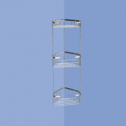 Origins Living Gedy Triple Corner Basket - Chrome 2484-13