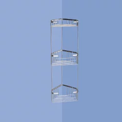 Origins Living Gedy Triple Corner Basket - Chrome 2484-13