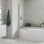 900x1500mm Space Saver Bath Screen (6mm) - Chrome