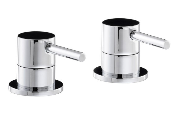 Abode Harmonie Round Bath Filler Panel Valves (Pair) - Chrome