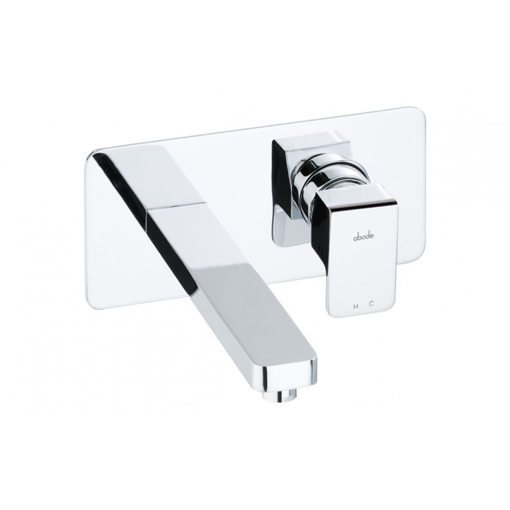Abode Fervour Wall Mounted Basin Mixer - Chrome Bathroom Taps Abode Fervour Wall Mounted Basin Mixer - Chrome Bathroom Taps