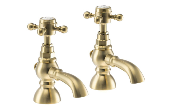 Abode Sentiment Basin Pillar Taps - Brushed Brass
