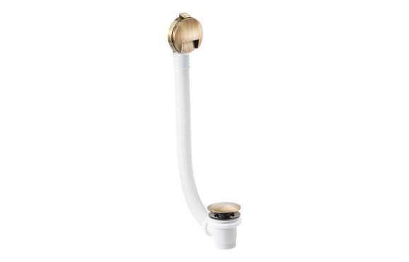 Abode Euphoria Bath Overflow Filler & Clicker Waste - Antique Brass