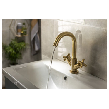 Abode Serenitie Basin Mixer - Antique Brass Bathroom Taps