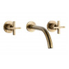 Abode Serenitie Wall Mounted Basin/Bath Mixer - Antique Brass Bathroom Taps