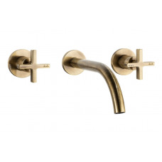 Abode Serenitie Wall Mounted Basin/Bath Mixer - Antique Brass