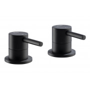 Abode Harmonie Round Bath Filler Panel Valves (Pair) - Matt Black Bathroom Taps Abode Harmonie Round Bath Filler Panel Valves (Pair) - Matt Black Bathroom Taps