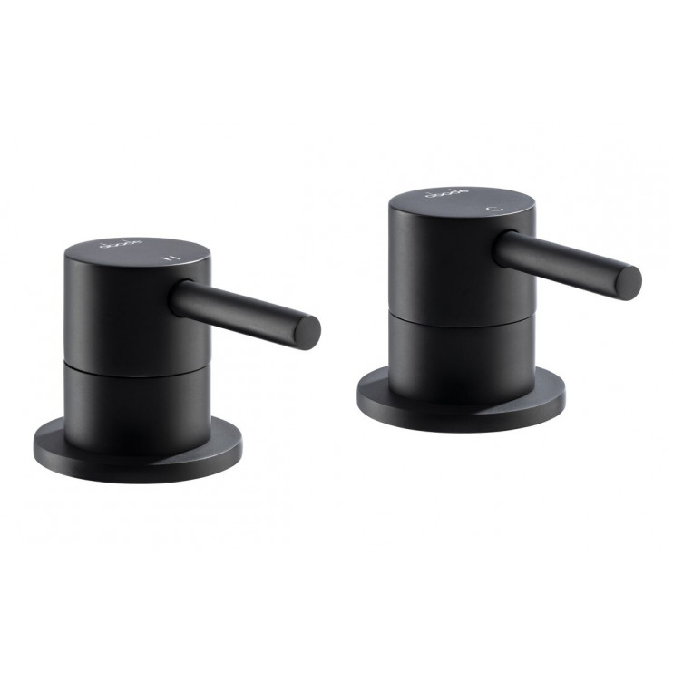 Abode Harmonie Round Bath Filler Panel Valves (Pair) - Matt Black Bathroom Taps Abode Harmonie Round Bath Filler Panel Valves (Pair) - Matt Black Bathroom Taps