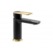 Abode Levarto Basin Mixer - Matt Black & Brass
