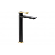 Abode Levarto Tall Basin Mixer - Matt Black & Brass