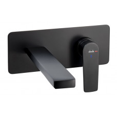 Abode Aquip Wall Mounted Basin / Bath Mixer - Matt Black