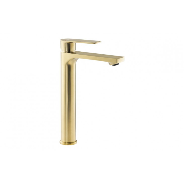 Abode Aquip Tall Basin Mixer - Brushed Brass Bathroom Taps Abode Aquip Tall Basin Mixer - Brushed Brass Bathroom Taps