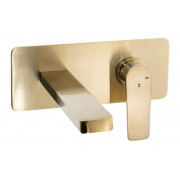 Abode Aquip Wall Mounted Basin / Bath Mixer - Brushed Brass Bathroom Taps Abode Aquip Wall Mounted Basin / Bath Mixer - Brushed Brass Bathroom Taps