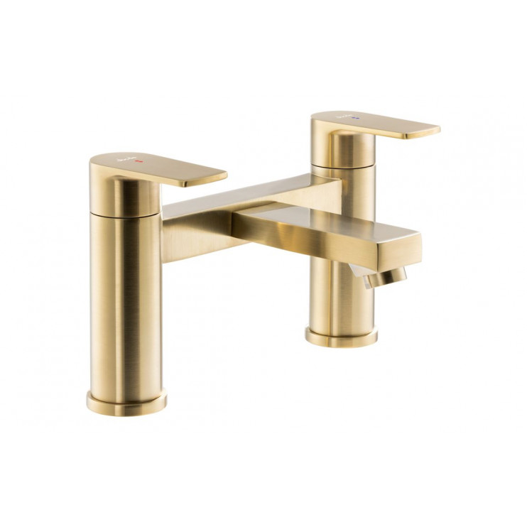 Abode Aquip Deck Mounted Bath Filler - Brushed Brass Bathroom Taps Abode Aquip Deck Mounted Bath Filler - Brushed Brass Bathroom Taps