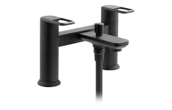 Abode Levarto Deck Mounted Bath Shower Mixer - Matt Black