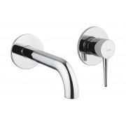 Abode Chao Wall Mounted 2-Hole Bath Mixer - Chrome