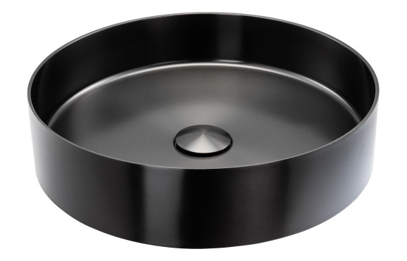 Abode Iox 375mm Round Steel Basin - PVD Black