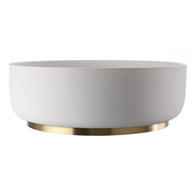 Basin plinth only ABX1142 Abode Cava Round Basin Plinth - Brushed Brass