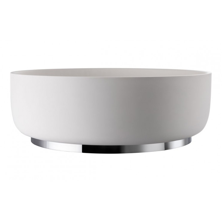 Basin plinth only ABX1140 Abode Cava Round Basin Plinth - Chrome