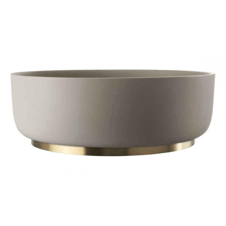 Basin plinth only ABX1142 Abode Cava Round Basin Plinth - Brushed Brass