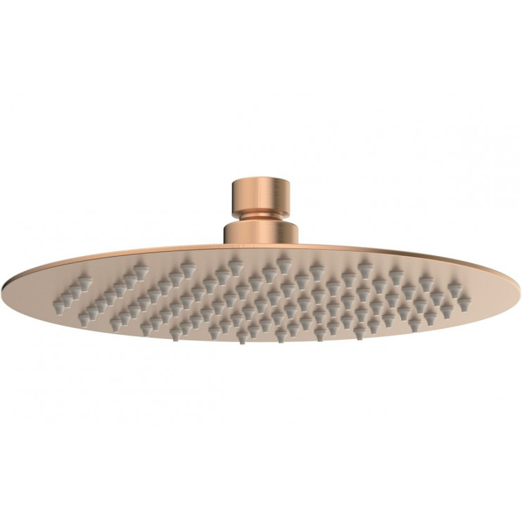 Aurora 200mm Round Ultraslim Showerhead - Brushed Bronze