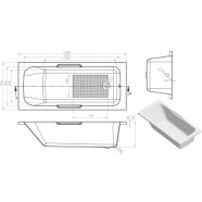 Baltimore Gripped SUPERCAST 1700x700x550mm 0TH Bath w/Legs