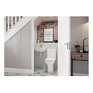 Cedarwood Rimless Back To Wall WC & Slim Soft Close Seat