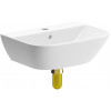 Cedarwood 450x320mm 1TH Cloakroom Basin & Brushed Brass Bottle Trap