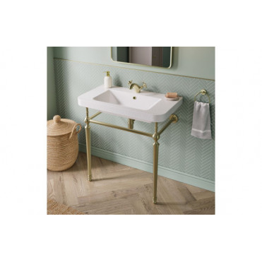 Celine 810mm 1TH Console Basin - Brushed Brass