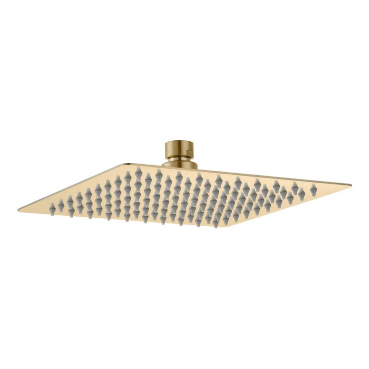 Cosmic 200mm Square Ultraslim Showerhead - Brushed Brass