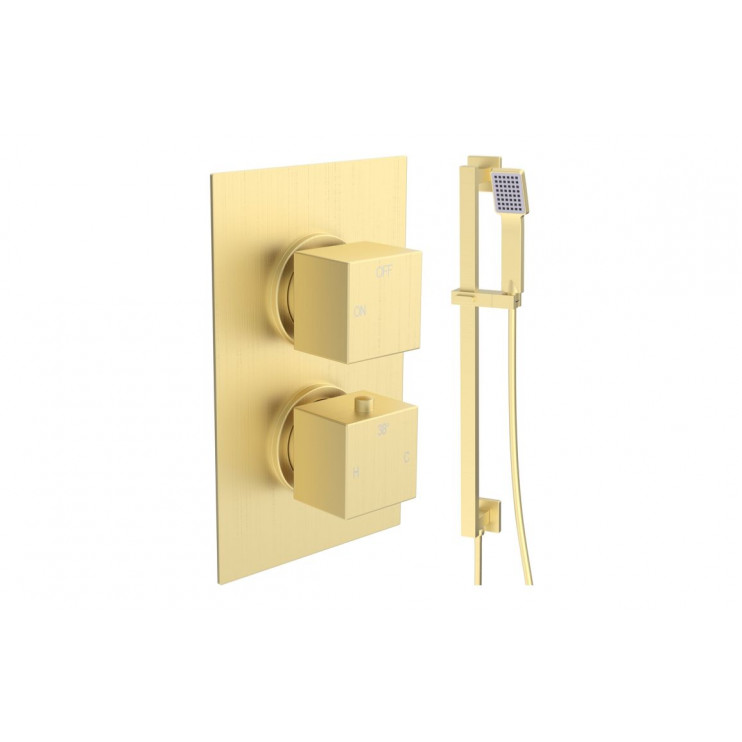 Cosmic Square Shower Valve & Kit Pack 2 - Brushed Brass Cosmic Square Shower Valve & Kit Pack 2 - Brushed Brass