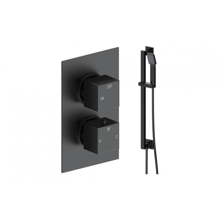 Cosmic Square Shower Valve & Kit Pack 2 - Matt Black Cosmic Square Shower Valve & Kit Pack 2 - Matt Black