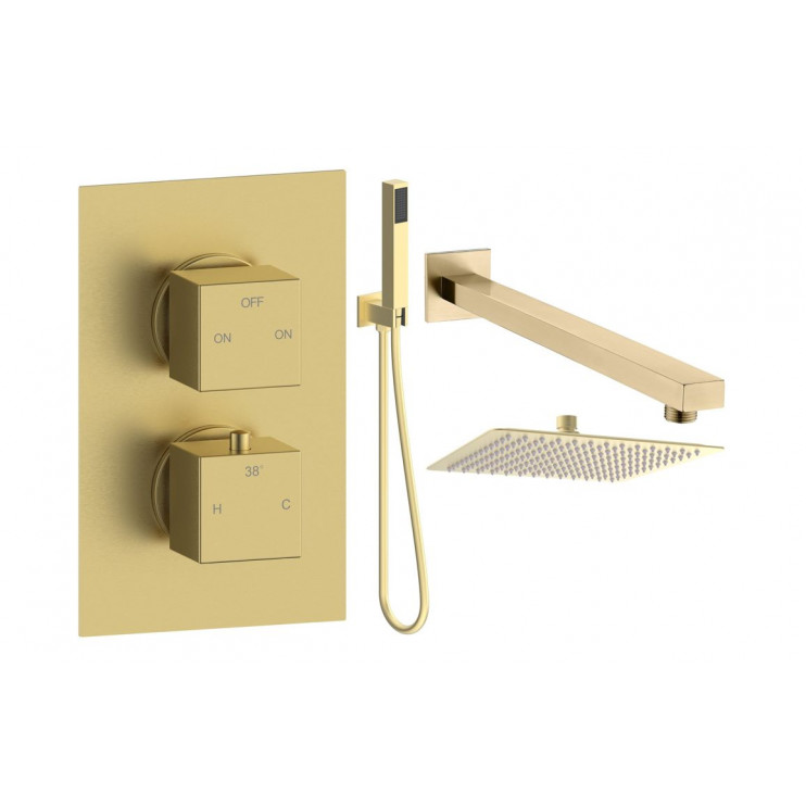Cosmic Square Shower Valve & Kit Pack 4 - Brushed Brass Cosmic Square Shower Valve & Kit Pack 4 - Brushed Brass