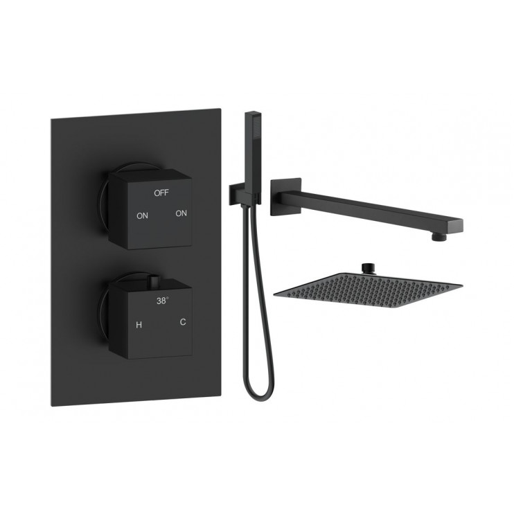Cosmic Square Shower Valve & Kit Pack 4 - Matt Black Cosmic Square Shower Valve & Kit Pack 4 - Matt Black