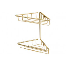 Elena 2-Tier Corner Shower Caddy - Brushed Brass