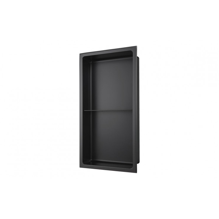 610x305mm Bathroom Niche - Matt Black