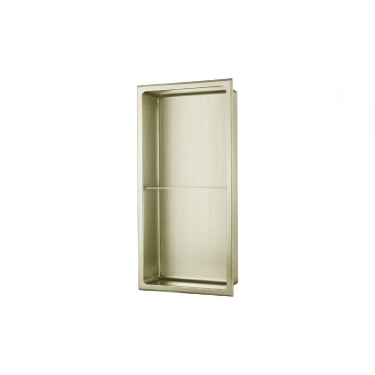 610x305mm Bathroom Niche - Brushed Brass