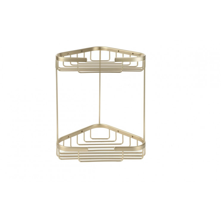 Nina 2-Tier Storage Basket - Brushed Brass
