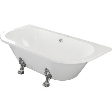 Finchley Freestanding Back To Wall 1700x800x600mm 2TH Bath w/Feet - White Finchley Freestanding Back To Wall 1700x800x600mm 2TH Bath w/Feet - White