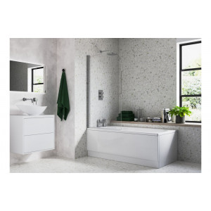 800x1400mm Radius Bath Screen (6mm) - Chrome